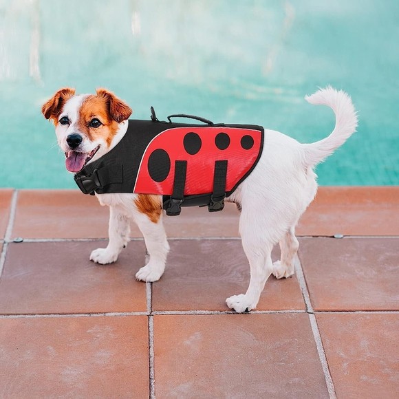 ASENKU Dog Life Jacket Pet Safety Vest Ripstop Flotation Pet Swimsuit, Size M - Picture 7 of 9